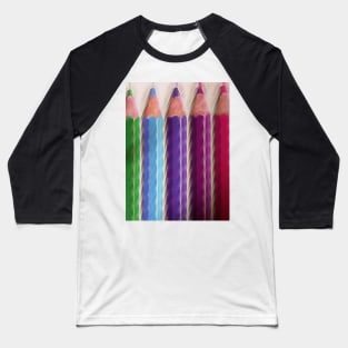 5 new brightly coloured  colouring crayons Baseball T-Shirt